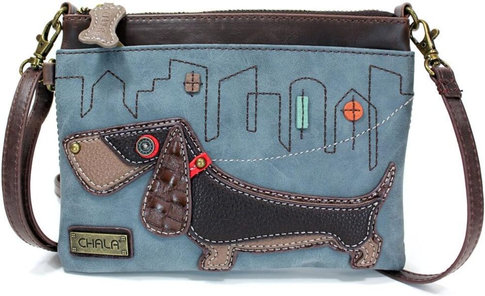 Chala Weiner Dog Dachshund convertible crossbody/handbag/wristlet NWOT